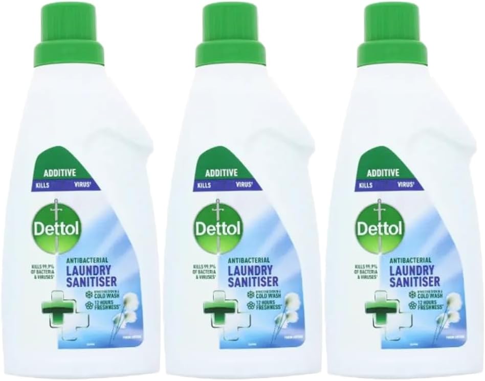 Laundry Sanitiser Antibacterial Washing Detergent Clothing Bedding Underwear 750ml x 3 with Welari Thank You Card (3pack).