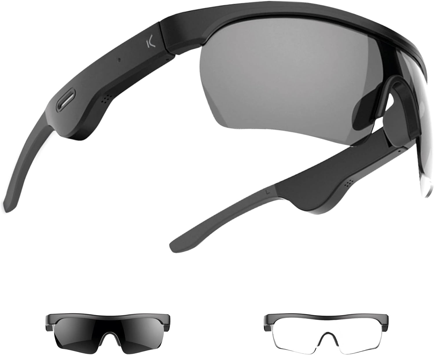 KSIX smart your tech Unisex Adult Phoenix Bluetooth Glasses, Black, Regular.