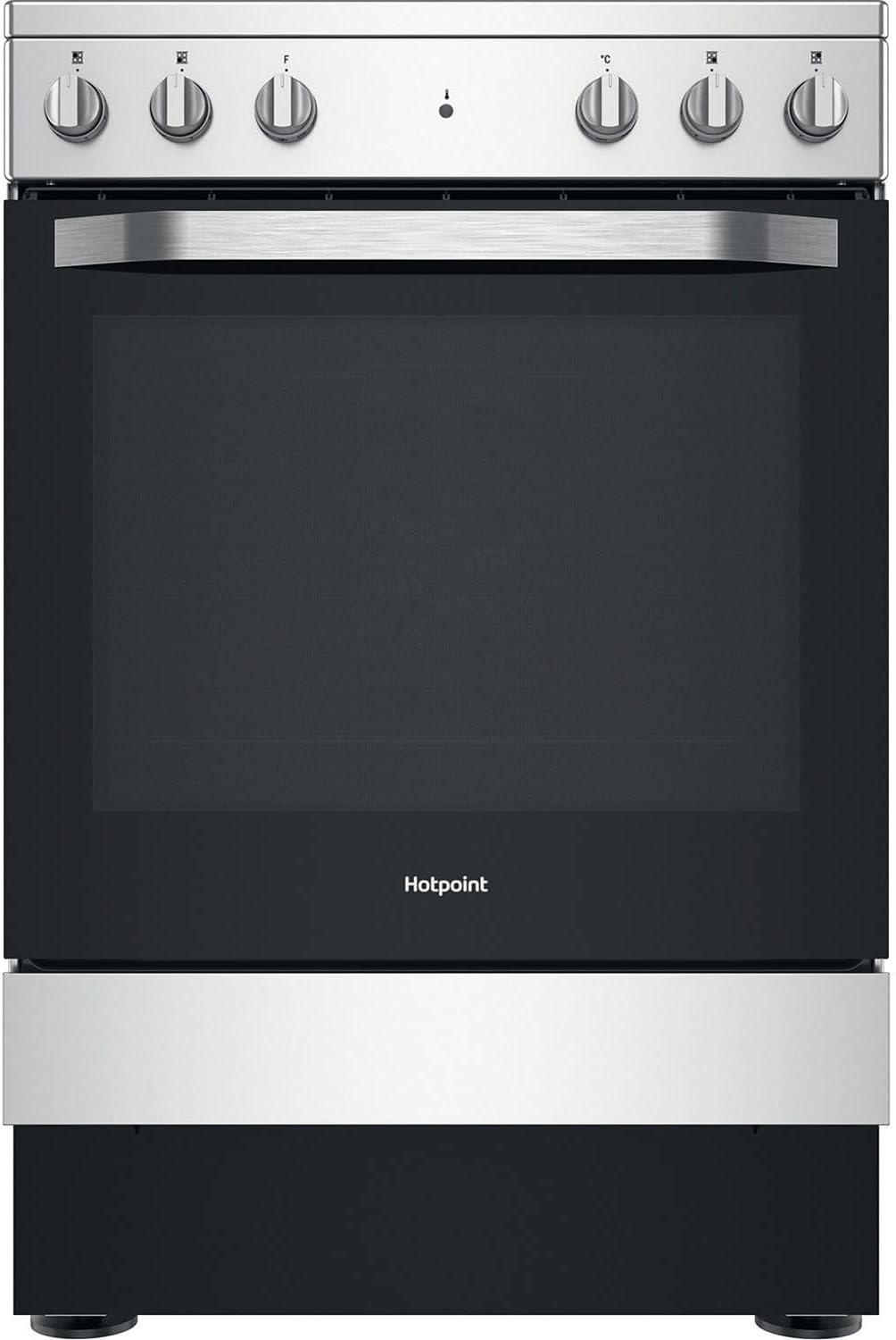 Hotpoint 60cm Electric Cooker With Ceramic Hob - Silver.