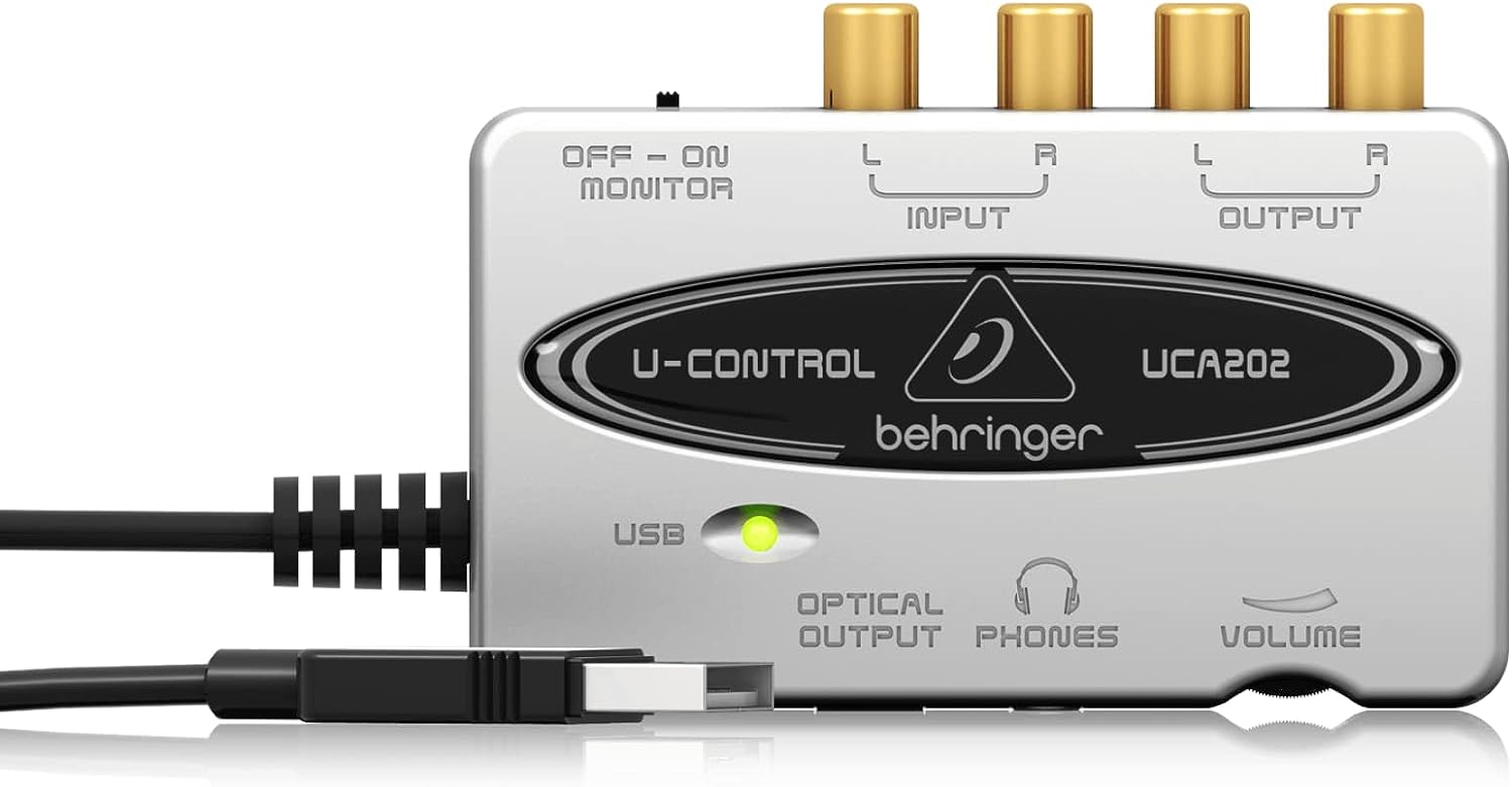 Behringer U-PHORIA UMC404HD Audiophile 4X4 24-Bit/192 KHz USB Audio/MIDI Interface with Midas Mic Preamplifiers Black.