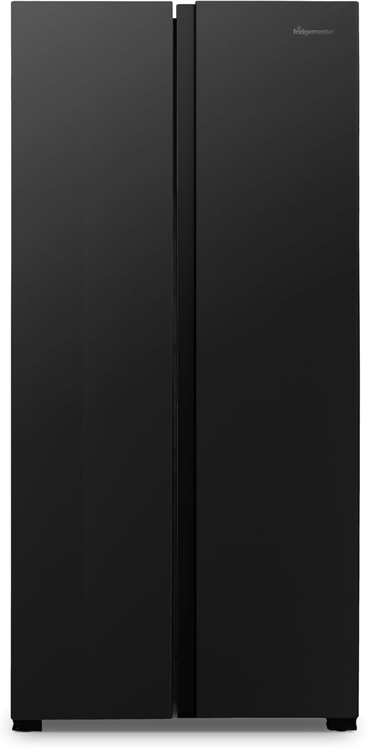 Fridgemaster MQ79394EB Freestanding American 4 Door Fridge Freezer 427L, Total No Frost, Inverter compressor, Black, 64.3D x 79.4W x 181.6H cm, E Rated.