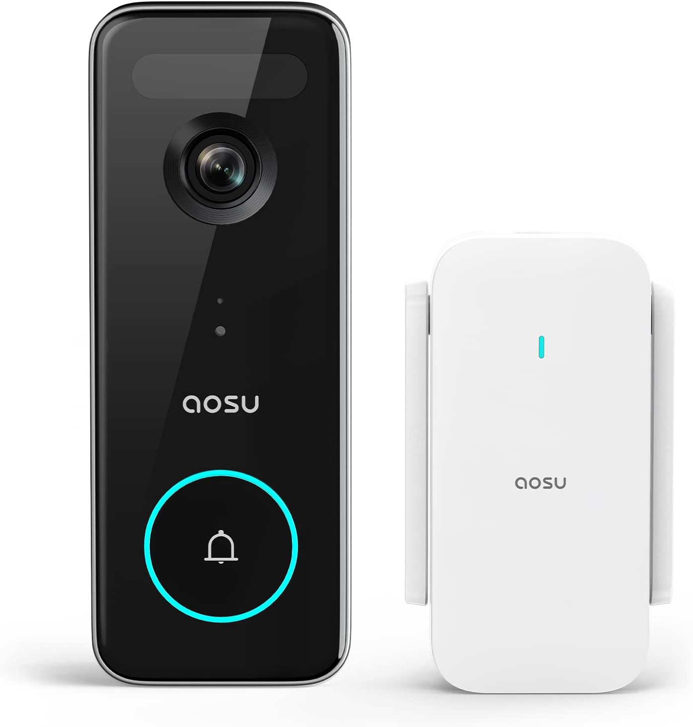 AOSU Video Doorbell Wireless, 5MP UHD, No Monthly Fee, Triple Motion Detection Doorbell Camera with 2.4/5 GHz WiFi, 180-Day Battery Life, 2 Month Local Storage, WiFi Homebase, Work with Alexa.