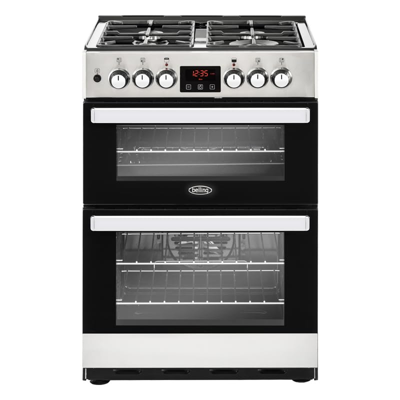 Belling Cookcentre 60DF 60cm Freestanding Dual Fuel Cooker - Stainless Steel - A/A Rated.