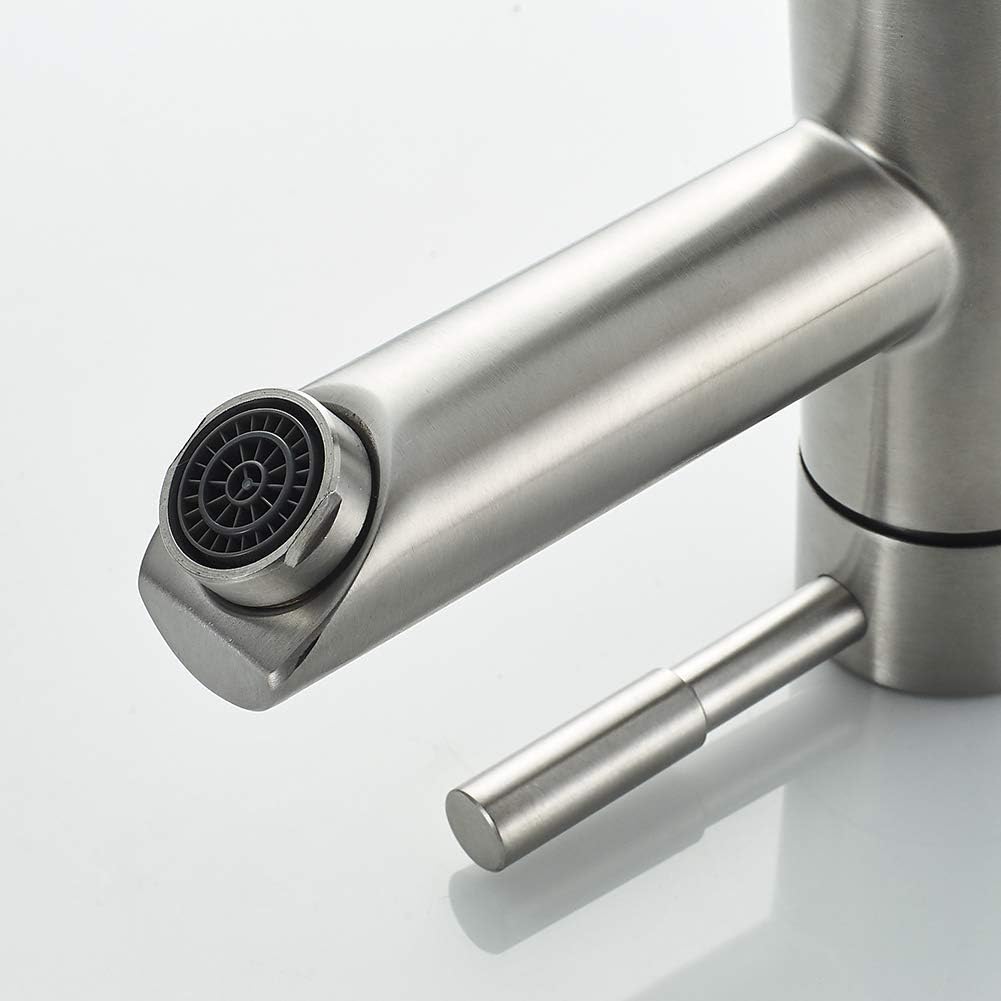 Ibergrif M11103 Bathroom Sink Taps, Basin Mixer Taps for Bathroom, Single Lever, Chrome, Hot and Cold, with UK Standard Hoses.