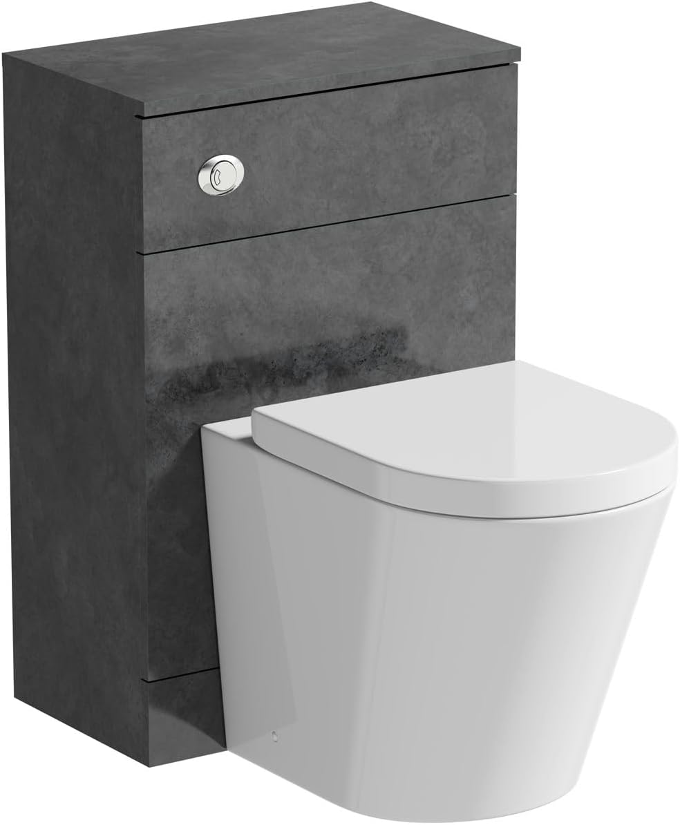 Orchard Kemp Back to Wall Unit and Contemporary Toilet with Soft Close seat - Grey Back to Wall Toilet and Unit, Round Back to Wall Toilet & Units, Toilets.