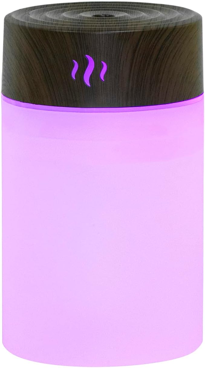 RUGERO Humidifier, 250ml Portable Cool Mist Air Humidifier with 7 LED Lights, Humidifier for Bedroom, Humidifier for Baby, Air Humidifier, Mini Humidifier, Auto-Off, Baby, Yoga, Office, Car, Plants.