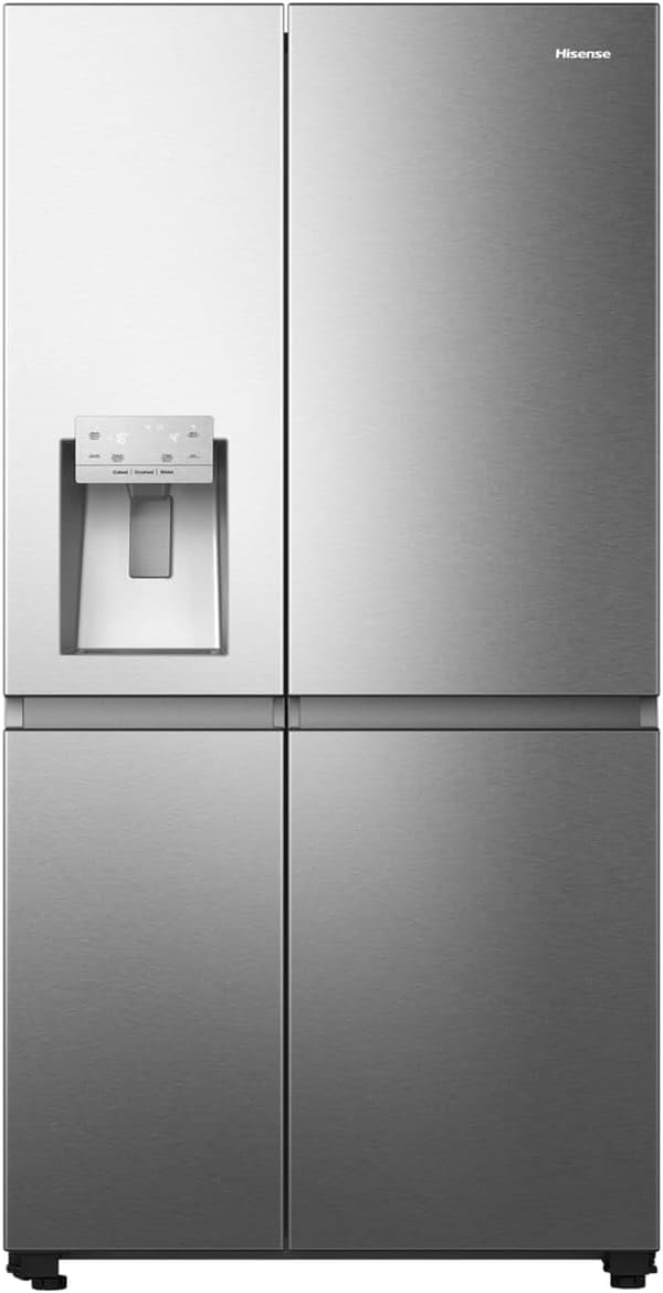 Hisense Pureflat Infinite RS818N4TIC Wifi Connected Non-Plumbed Total No Frost American Fridge Freezer - Stainless Steel - C Rated.