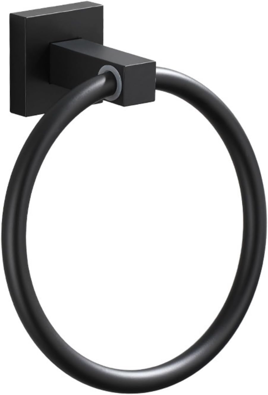 Matte Black Towel Ring,NSCMQSL Modern Hand Towel Ring Holder for Bathroom Wall Mounted,SUS304 Stainless Steel Construction Bathroom Black Towel Rack.