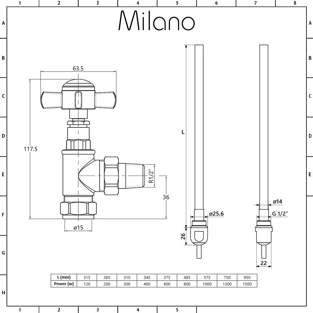 Milano Elizabeth - Brushed Bronze White Dual Fuel Heated Towel Rail WiFi Thermostat Cable Cover Valves - 930mm x 620mm.