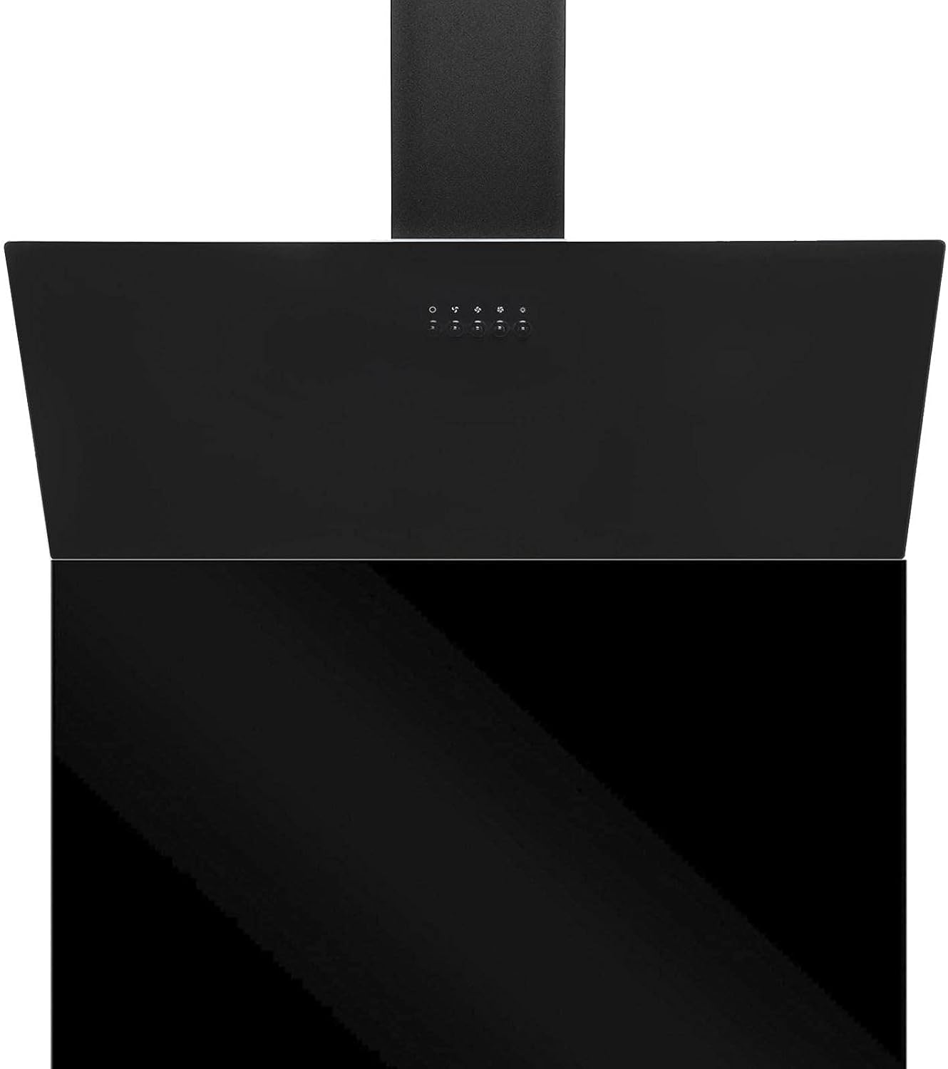 SIA AH90BL 90cm Black Angled Cooker Hood Extractor Fan & SP90BL Toughened Glass Splashback.