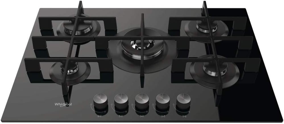 Whirlpool Gas hob with 5 Burners AKW7523NB, Stainless Steel, Black.