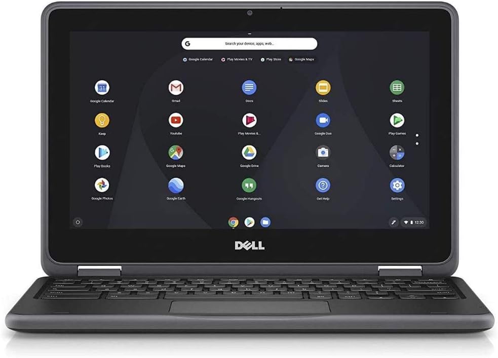 Dell Chromebook 11 3000 11.6 Inch HD LED-Backlit Laptop - (Black) Intel Celeron N3060, 4 GB RAM, 16 GB eMMC, Chrome OS.