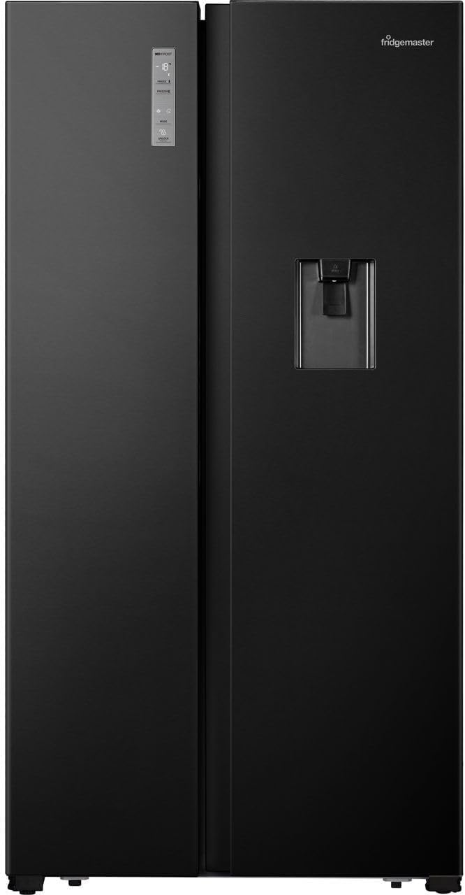 Fridgemaster MS91520DEB Non-Plumbed Total No Frost American Fridge Freezer - Black - E Rated.