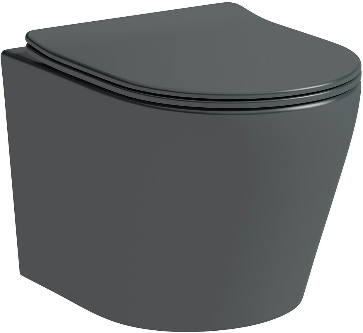 Mode Orion Charcoal Grey Wall Hung Toilet and Soft Close seat - Grey Wall Hung Toilet, Round Wall Hung Toilets, Toilets.