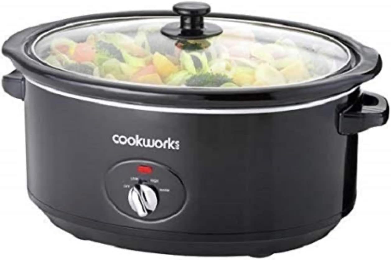 Cookworks 6.5L 320W Slow Cooker - Black.