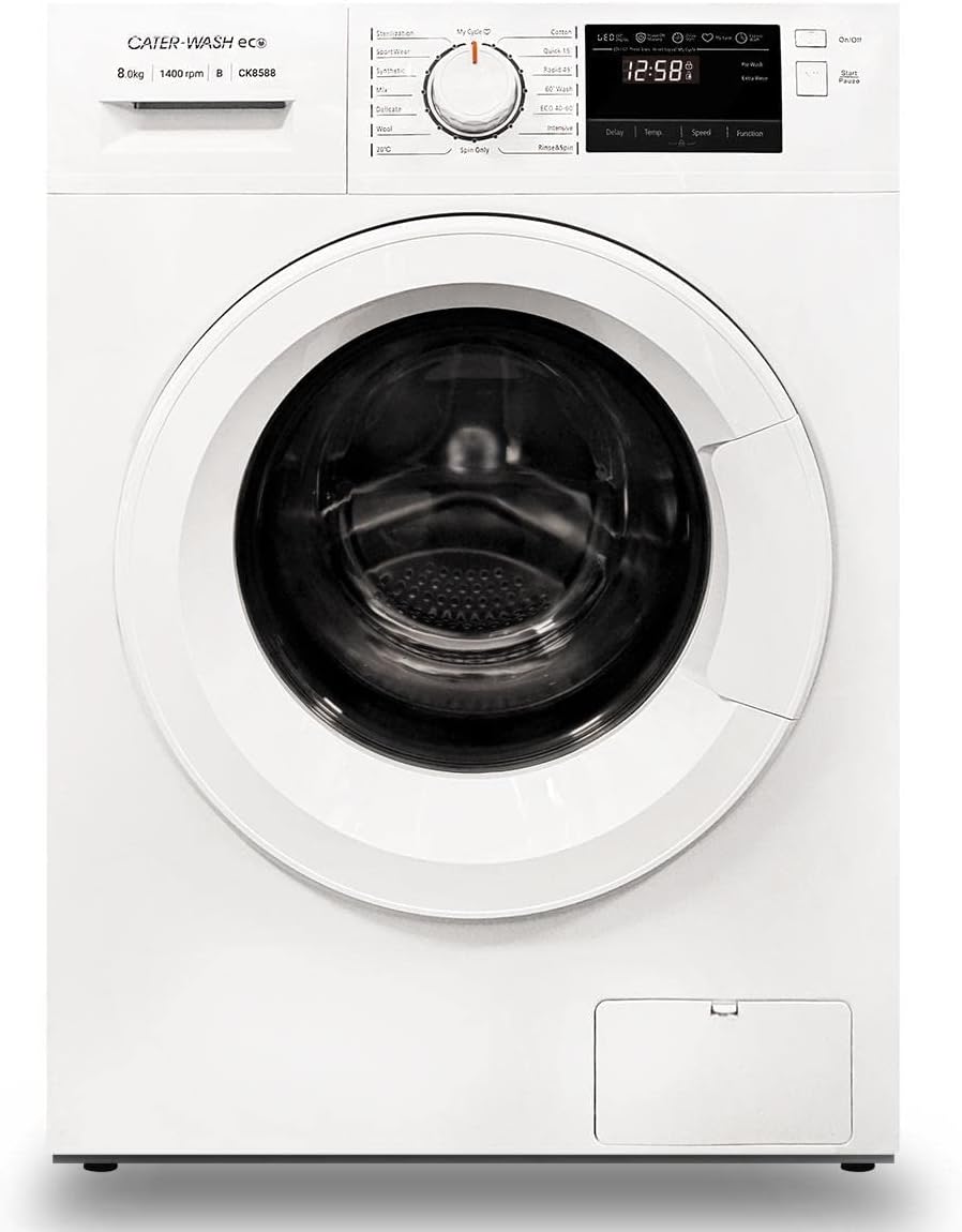 8kg Washing Machine - Cater-Wash ECO - Extra-Rinse - My Cycle - Sterilisation - 1400RPM - White - CK8588 (A+++/B).