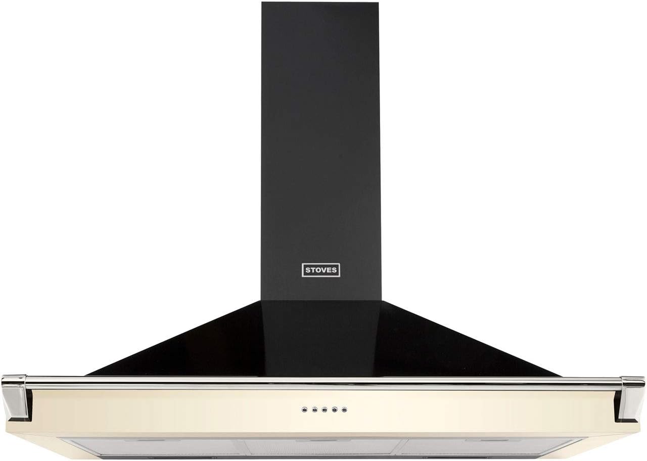 Stoves S1000 RICH CHIM RAIL 100 cm Chimney Cooker Hood - Cream.