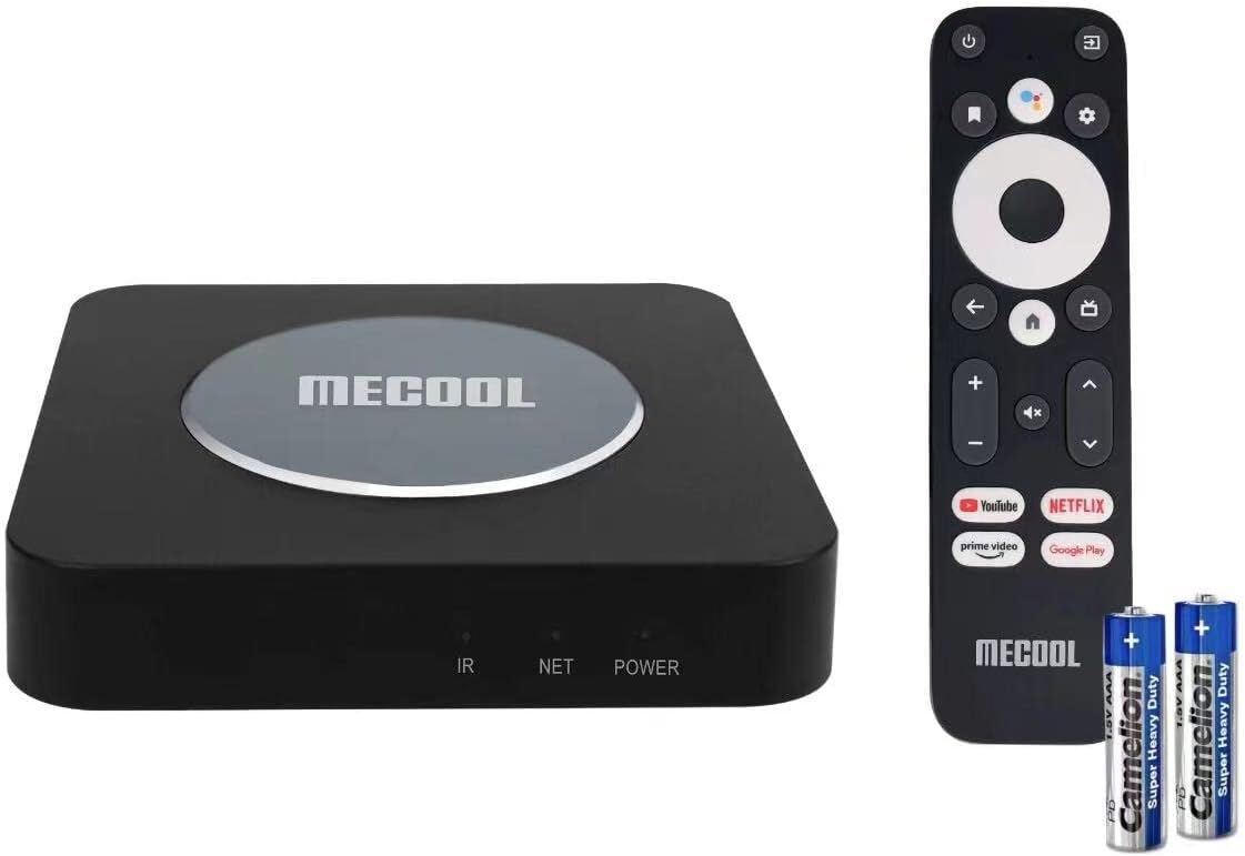 MECOOL KM2 Plus Smart Box Android TV 11 Streaming Media Player, 4K Ultra HD Streaming Device con Google Voice Assistant, Netflix Disney+ Prime Video integrado, WiFi 5 con Bluetooth 5.0.