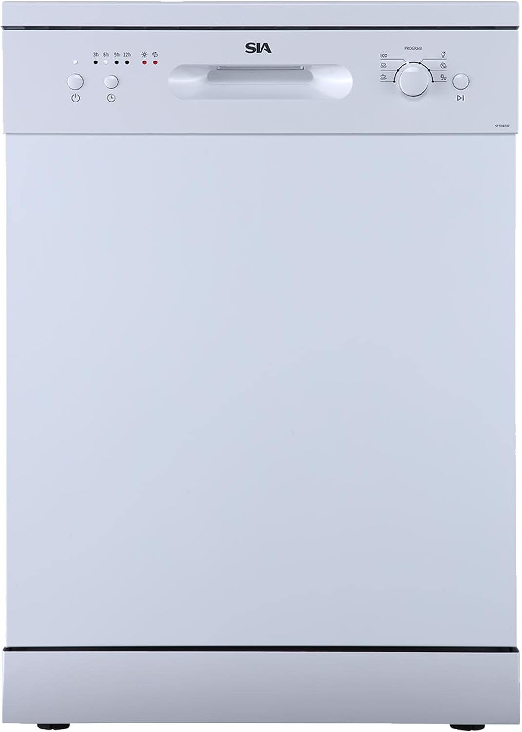 60cm White Freestanding Dishwasher 12 Place Settings 6 Programmes - SIA SFSD60W.