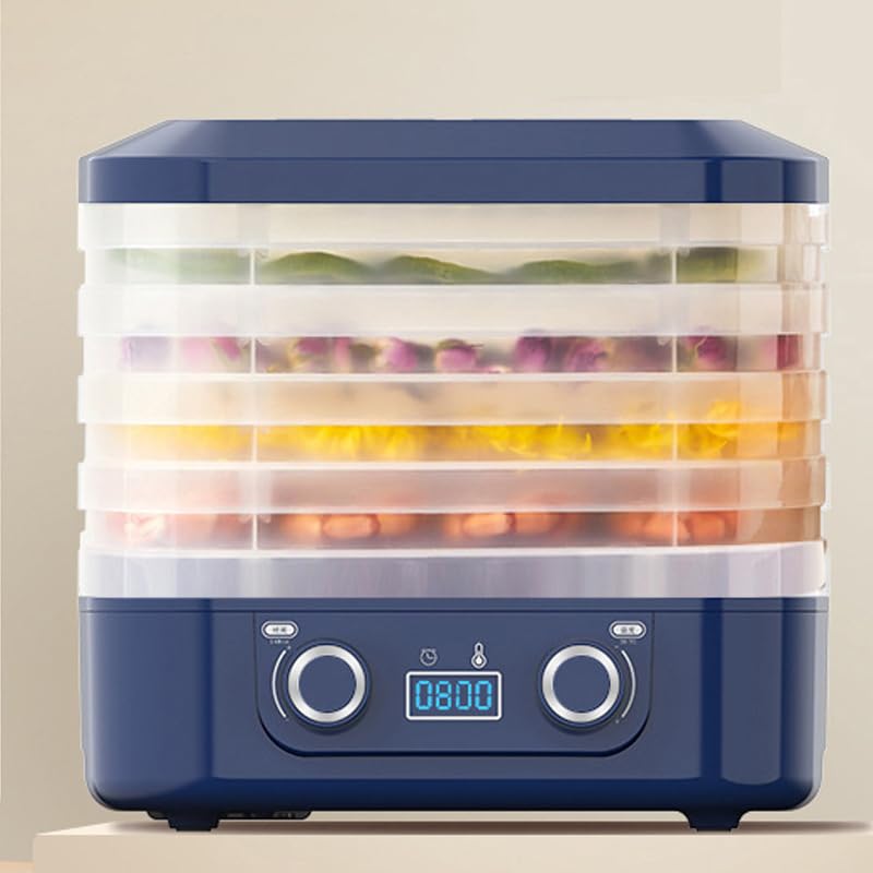 Pilipane 5 Tray Mini Electric Food Dehydrator, Fruit Dryer, Food Preserver, Removable Trays Machine with Adjustable Temperature Control from 30-70°C for Jerky, Meat, Fruit, Beef, Vegetables Snacks.