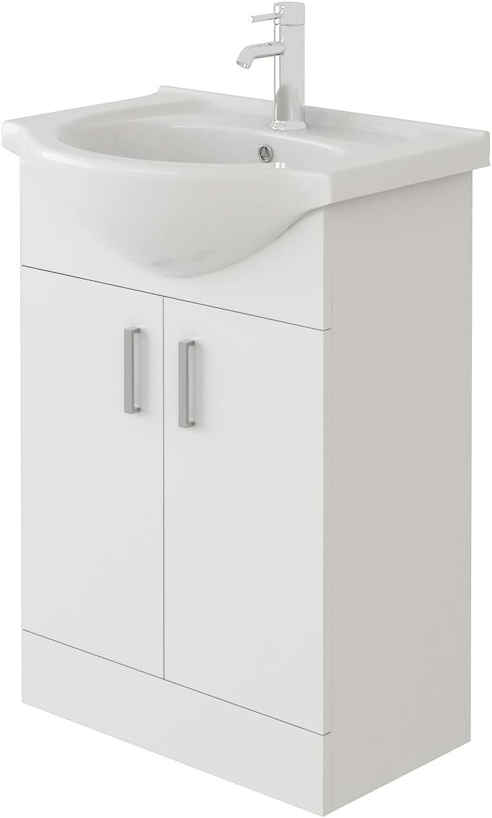 VeeBath Linx Bathroom Vanity Basin Sink Cabinet Unit High Gloss White Soft Close Door Hinges Storage Furniture - 1050mm.