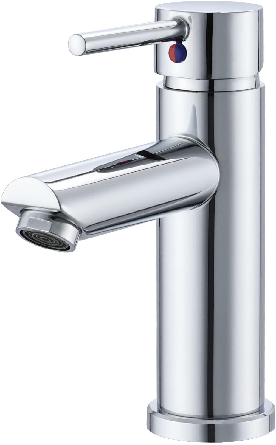 Peppermint Basin Mixer Tap Bathroom Sink Taps Chrome Single Lever Bathroom Basin Taps, Stainless Steel Mono Bathroom Mixer Tap with Hot and Cold Standard Hoses.