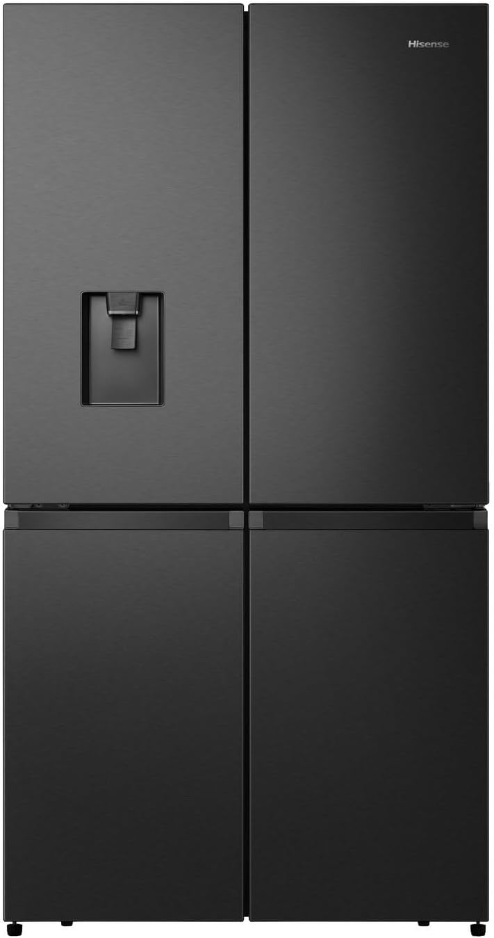 Hisense 609 Litre Four Door American Fridge Freezer - Black.