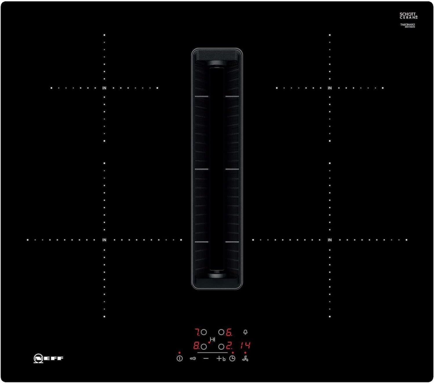 Neff N50 60cm 4 Zone Venting Induction Hob Black.