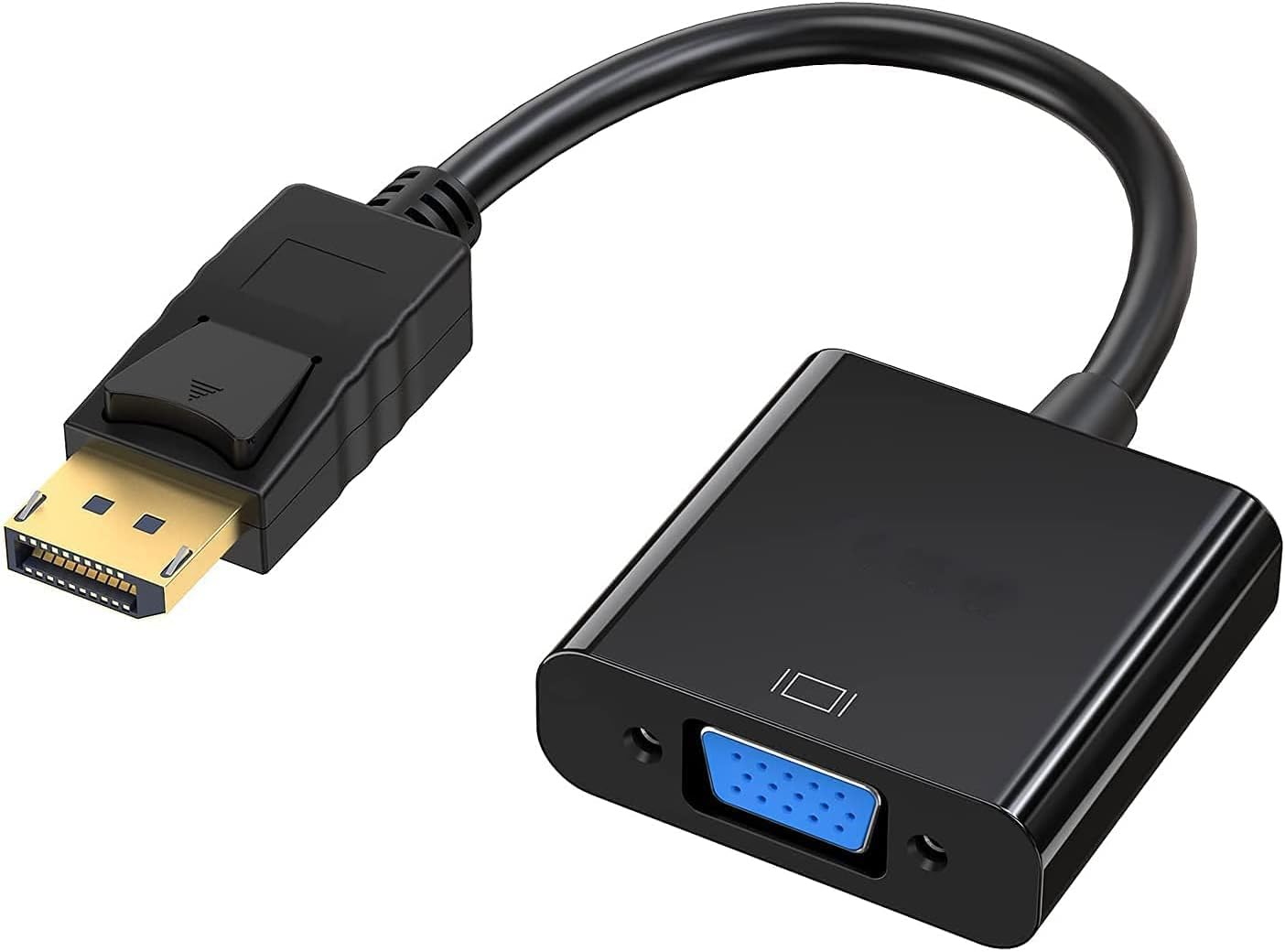 DisplayPort to VGA Adapter, Gold Plated DP to VGA Male to Female Adapter, Compatible with Computer, Desktop, Laptop, PC, Monitor, Projector, HDTV (1).