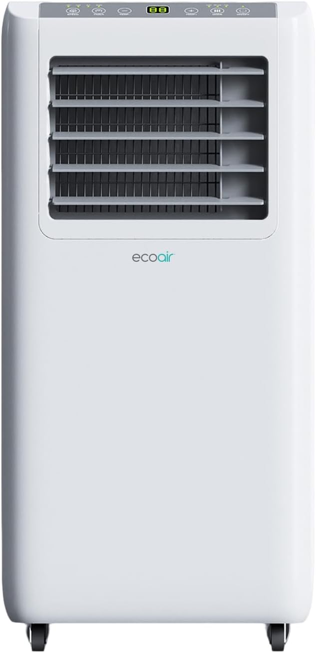 EcoAir 4-in-1 Portable Air Conditioner 9000 BTU with Remote Control. Powerful Energy Saving Air Conditioning with Energy Efficiency Rating Class A | Free Window Seal Kit | Crystal MK3.