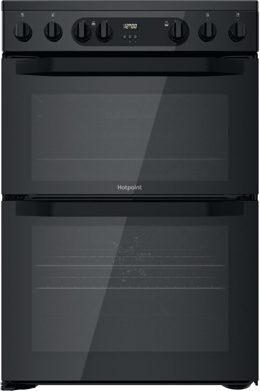 60cm Double Oven Electric Cooker - Black.