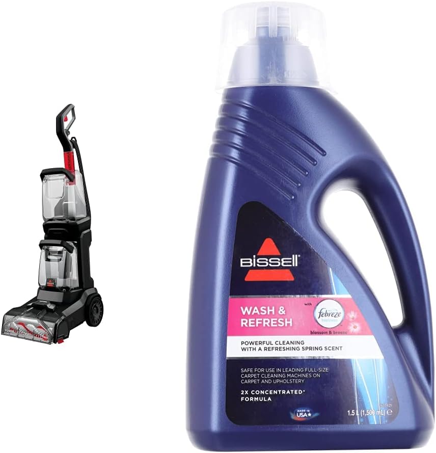 BISSELL PowerClean 2X Carpet Cleaner | Lightweight Carpet Washer with Two-Tank Technology & Long Hose | Carpets dry in 45 minutes* | 3112E | 4.7L | Charcoal/ Red.