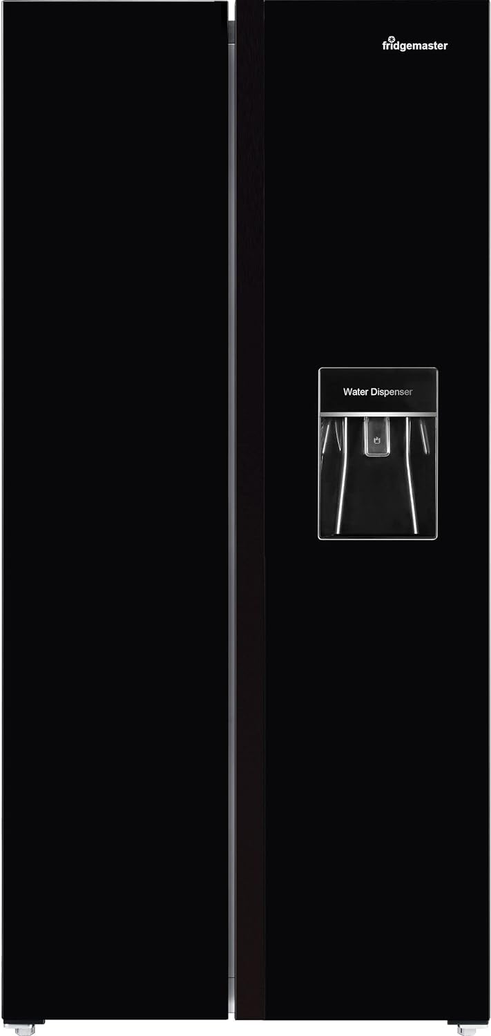 Fridgemaster MS83430BFF Total No Frost American Fridge Freezer - Black - F Rated.