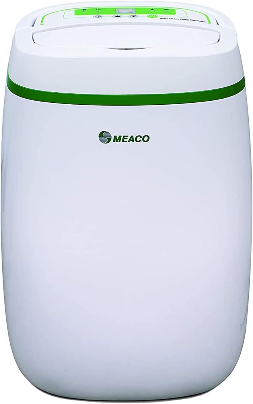 Meaco 12L Low Energy Dehumidifier and Air Purifier 2 in 1- Quiet Dehumidifier For Flats, Apartments & Small Homes - Controls Humidity & Cleans Air Year Round, Comes with HEPA Filter.