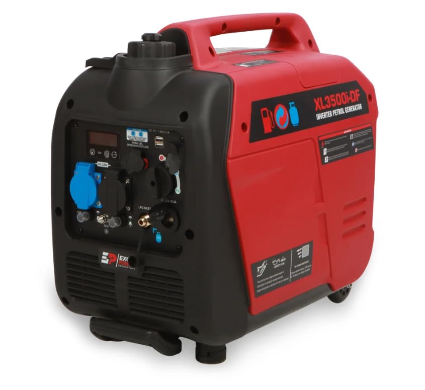 Excel Power XL3500i-DF 3.2KW Dual Fuel True Sine Wave Petrol Inverter Generator Ideal For Camping, Fishing, Motorhome, Caravan, Outdoor Adventure 2 Year Warranty.