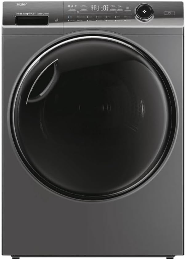 Haier HD90-A3Q979RU1 Freestanding Heat Pump Tumble Dryer, 9kg Load, Graphite [Energy Class A+++].