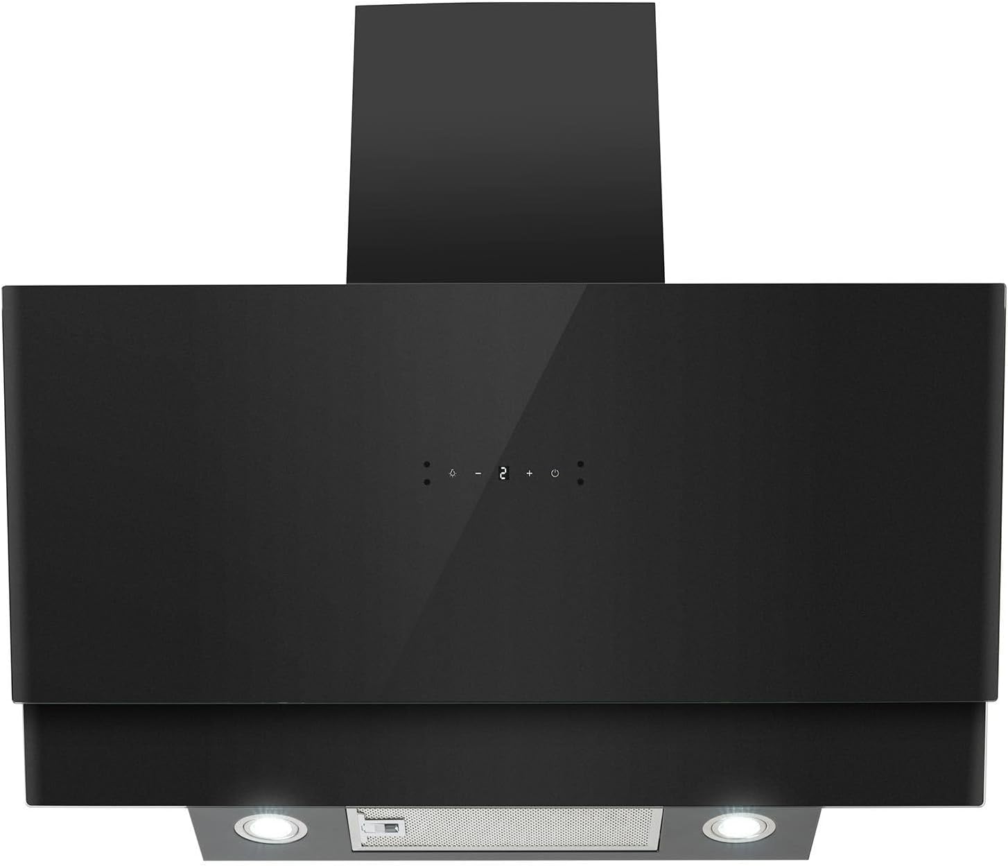 electriQ 90cm Angled Cooker Hood with Touch & Gesture Control - Black - A+++.