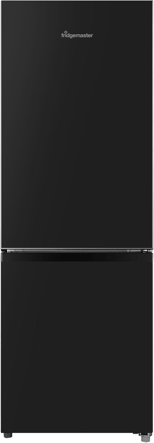 Fridgemaster MC50165EB 50cm Freestanding 60/40 Fridge Freezer - 175-litre capacity with Crisper box - Reversible Door - LED Lighting- 4 Star Freezer Rating - Black - E Rated.