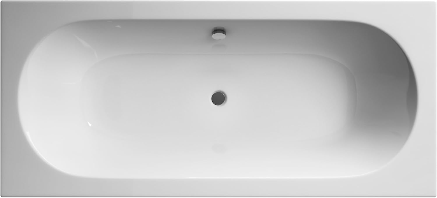 Double Ended Straight Shower Bath with Leg Set - 1700mm x 700mm (Tap, Waste and Panel Not Included).