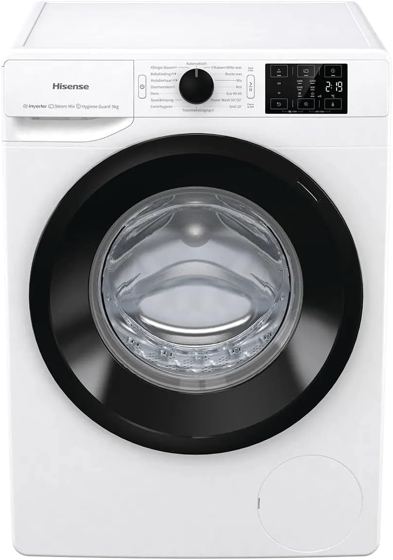 Hisense 3+ Series WFGC091439VM 9kg 1400 Spin Washing Machine - White.