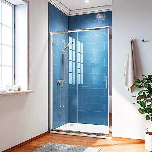 ELEGANT 1000mm Sliding Shower Door Enclosure Reversible 6mm Glass Shower Screen Bathroom Shower Cubicle.