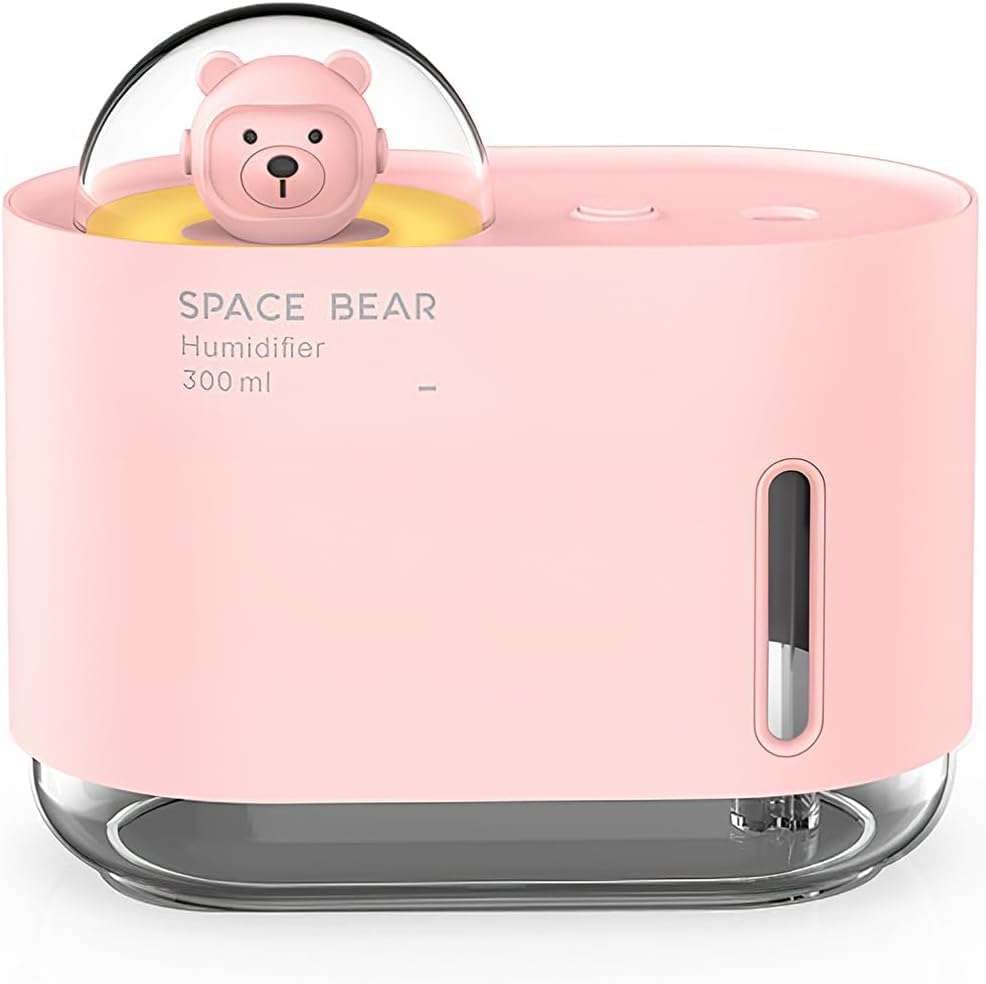 Humidifiers, 300ML Humidifier for Bedroom with Night Light, Humidifiers for Home and Plants, Humidifiers for Baby, Portable Mini Humidifier for Home Baby Office(Pink).