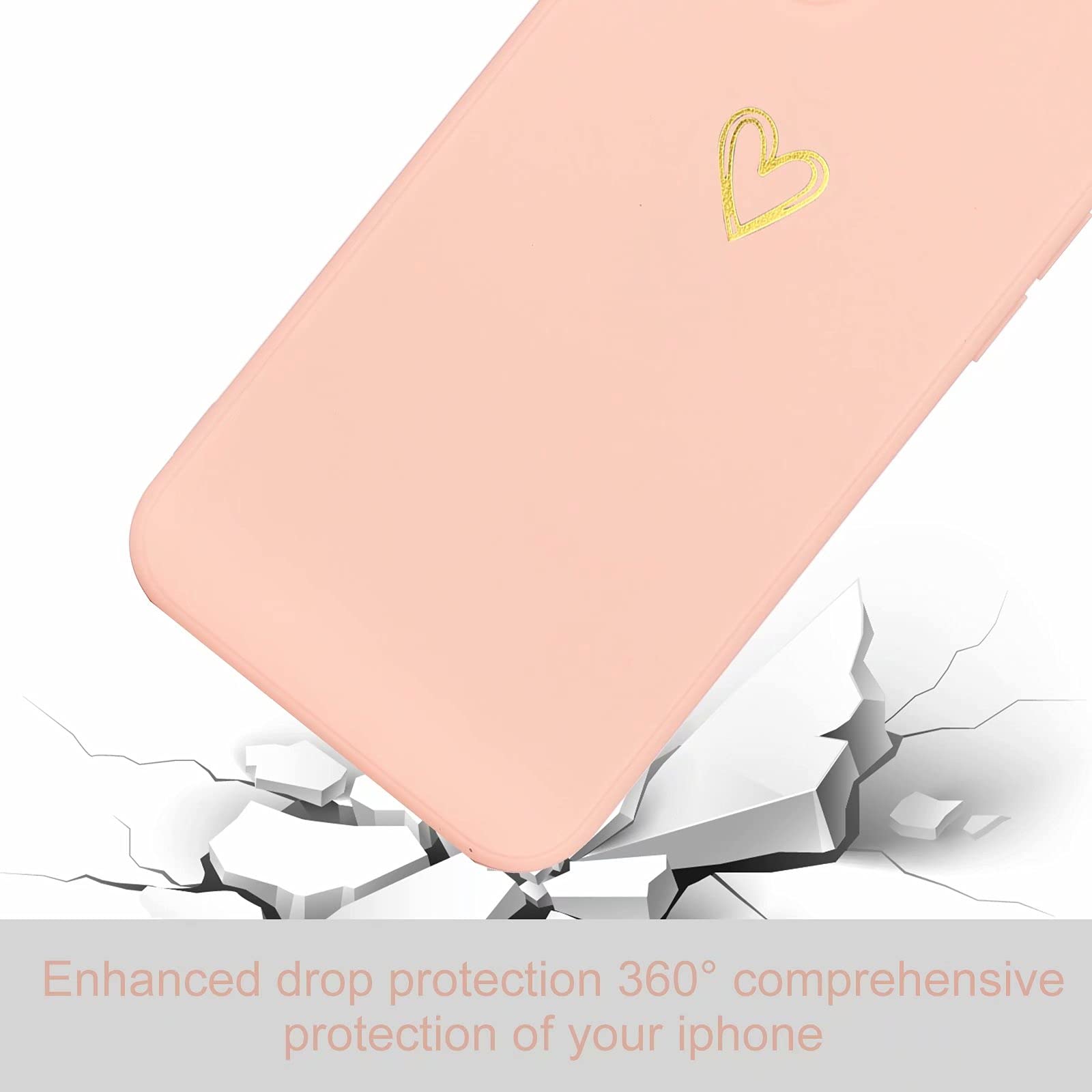 Wirvyuer Compatible with iPhone SE Case 2022/2020, iPhone 8 iPhone 7 Phone Case for Women Girls Silky Soft Protective Shockproof Silicone Phone Case with Cute Heart Pattern Design, Blue.