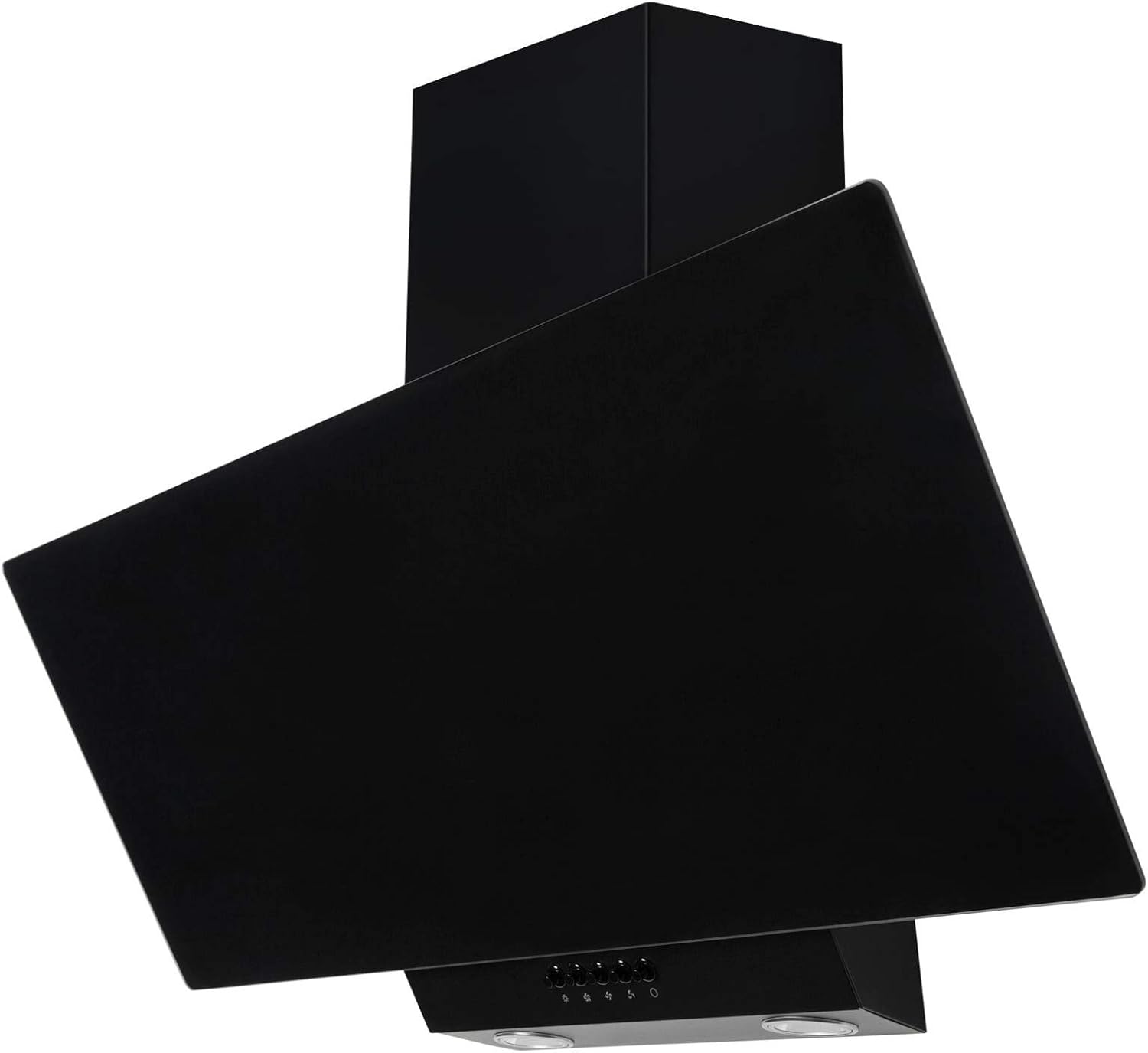 SIA EAG91BL Black 90cm Angled Glass Chimney Cooker Hood Kitchen Extractor Fan.