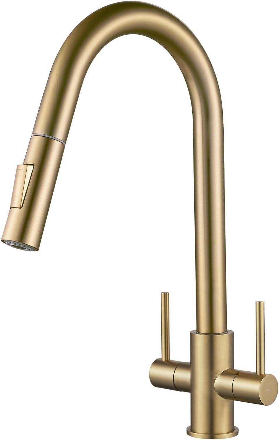 Kitchen Sink Mixer Tap with Pull Out Spray, NewEast Brushed Gold Kitchen Tap, Modern Swan Neck Dual Lever Pull Down Kitchen Faucet         Import  Single ASIN  Import  Multiple ASIN    ×Product customization        General   Description   Gallery   Review.