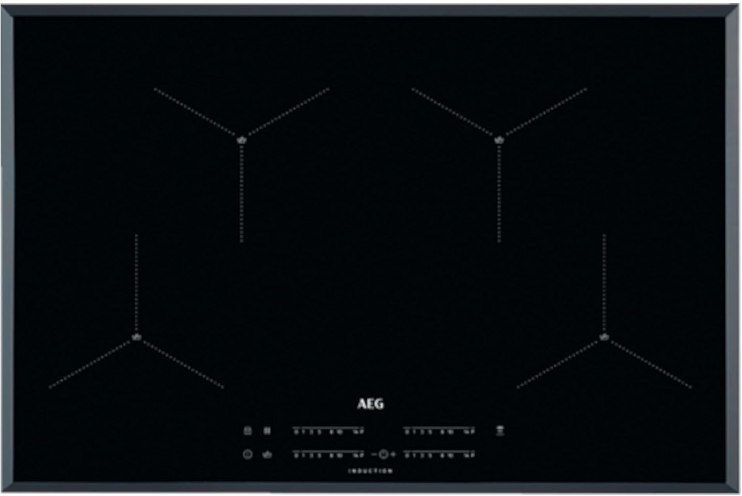 AEG IAE84411FB 4-Induction Zone Hob with Auto Switch Off - Black.