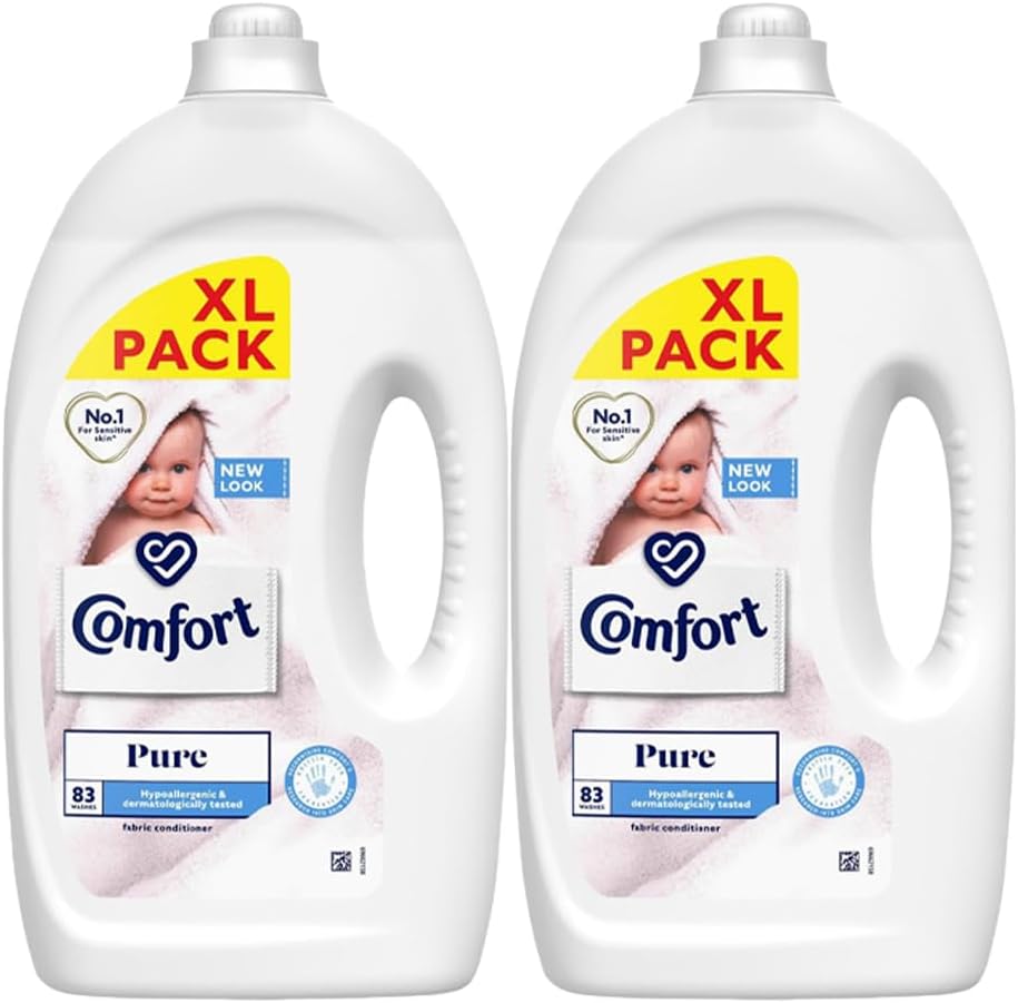 2 x 2490ml Fabric Conditioner 83 Washes Apple Sandalwood Fragrance Blue Fresh Softener Laundry Washing.