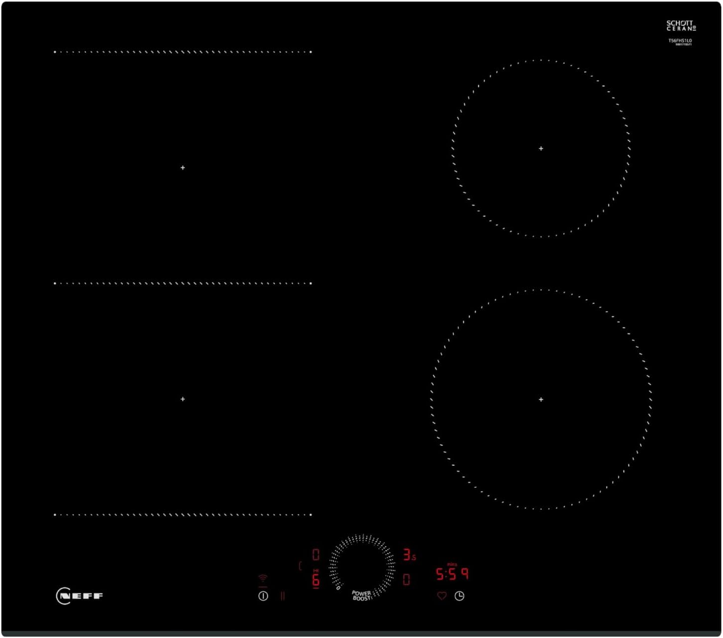 Neff T56FHS1L0 N 70, Built-in Induction hob 60 cm Black.