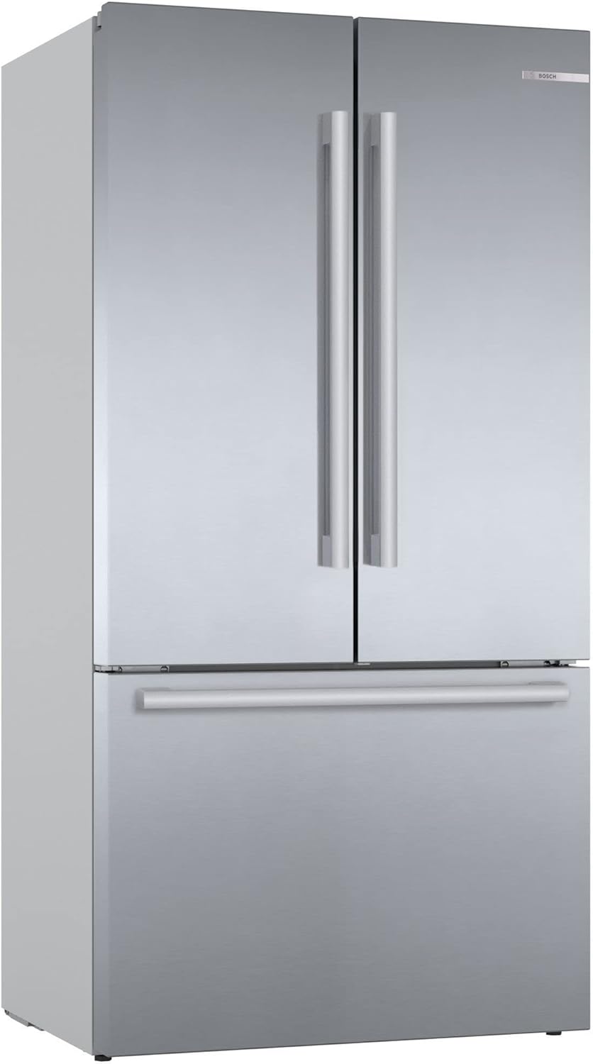 Bosch KFF96PIEP Serie 8 Freestanding French Door Fridge Freezer with HomeConnect, No Frost, XXL Capacity, Ice&Water Dispenser, Silver.