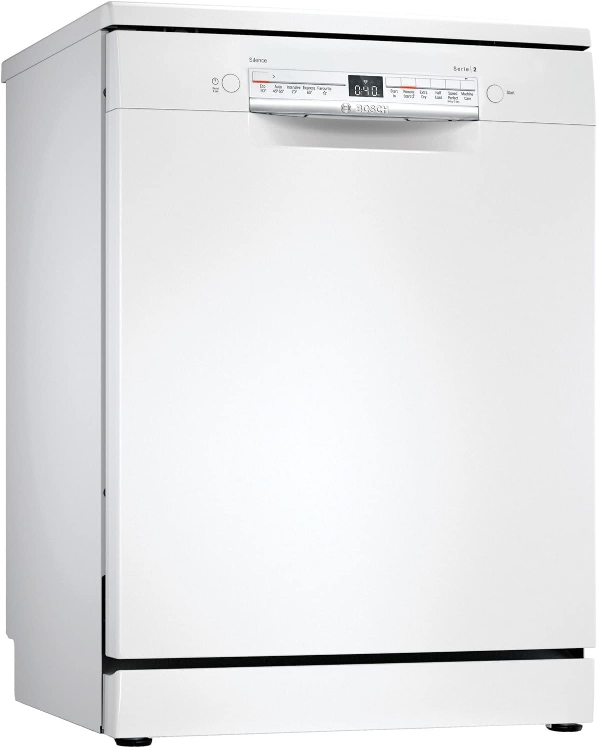 Bosch Home & Kitchen Appliances Bosch SMS2ITW41G Dishwasher, 12 place settings, Silence on Demand, ExtraDry, White, Freestanding.